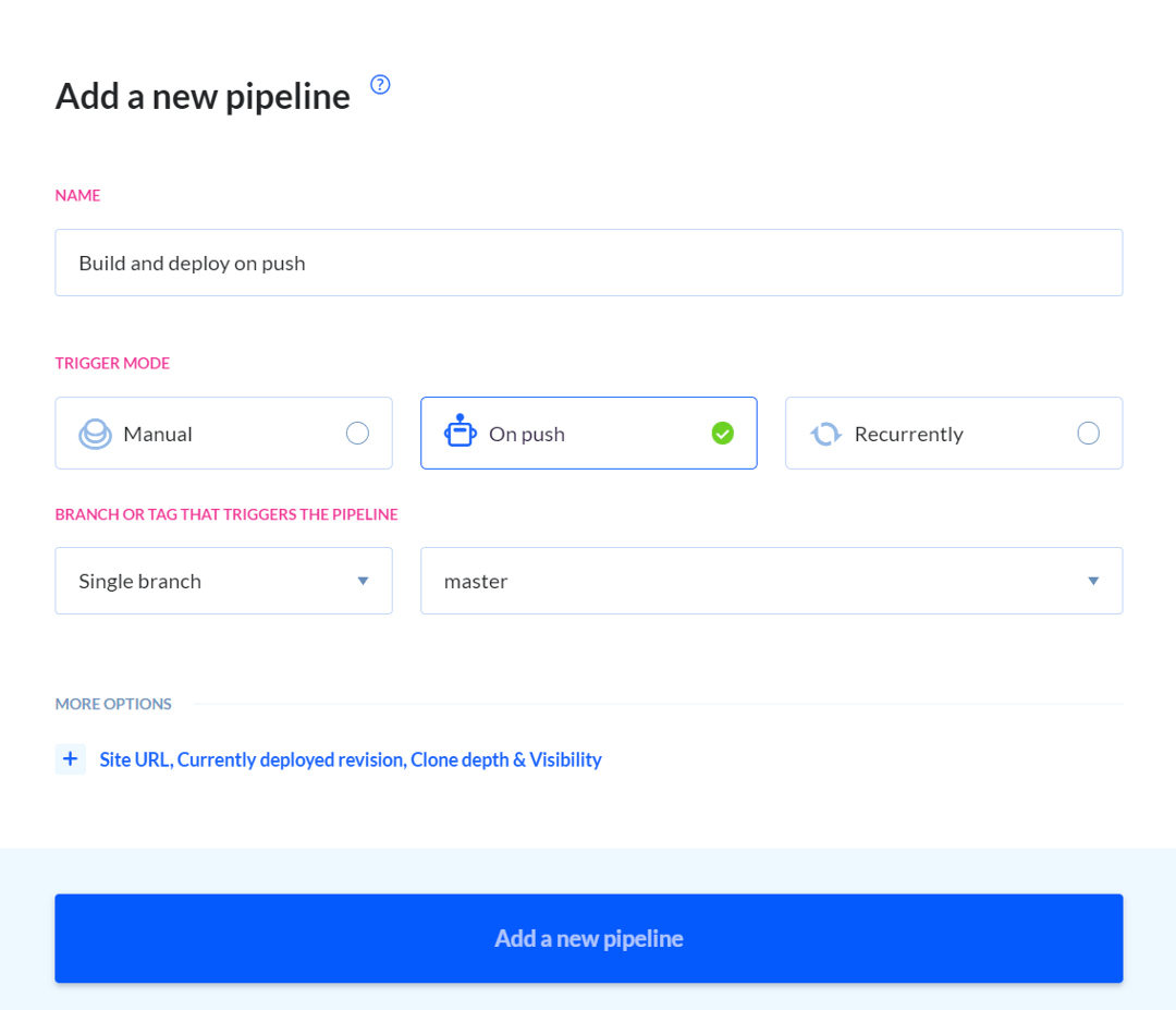 Creating a new pipeline for our continuous integration and continuous delivery system