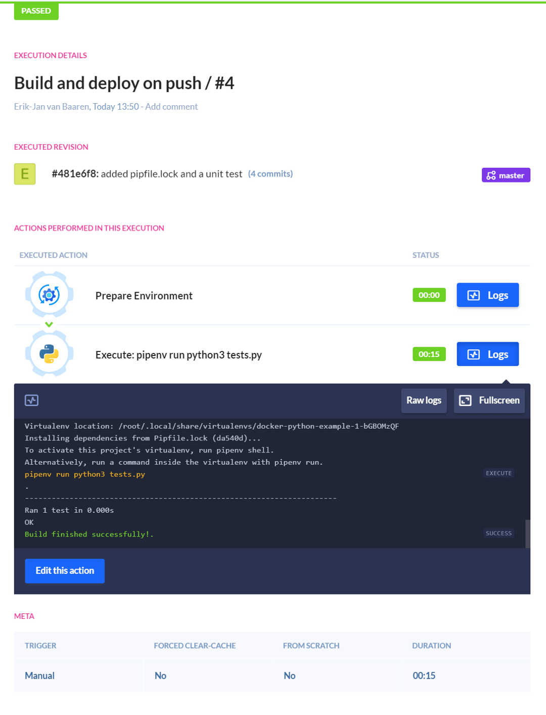 Our CI/CD build step works!